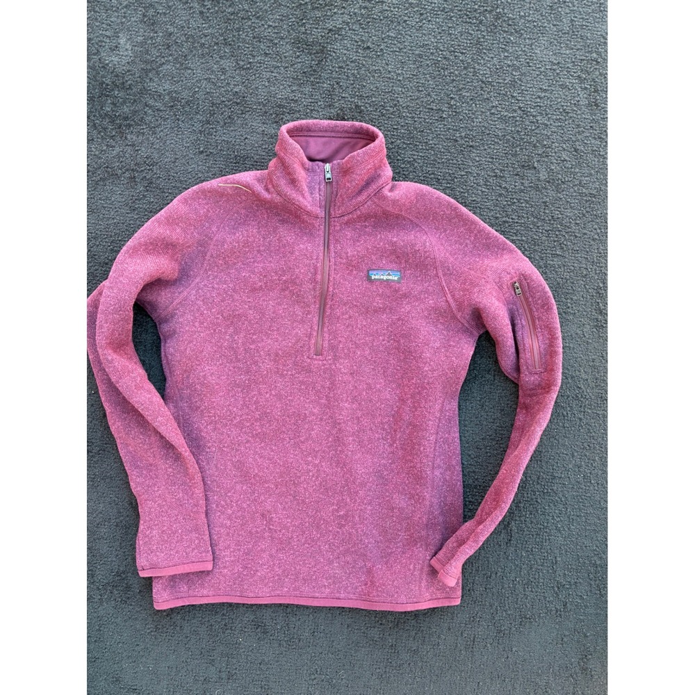 Patagonia Better Sweater 1/4 Zip Pullover Jacket Dark Pink Burgundy Womens Small